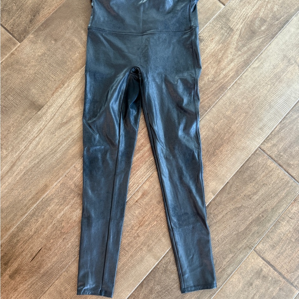 SPANX Black Faux Leather Leggings